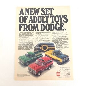 Dodge Adult Toys Print Ad 1978 Trucks Van Warlock Ramcharger Vintage Promotional